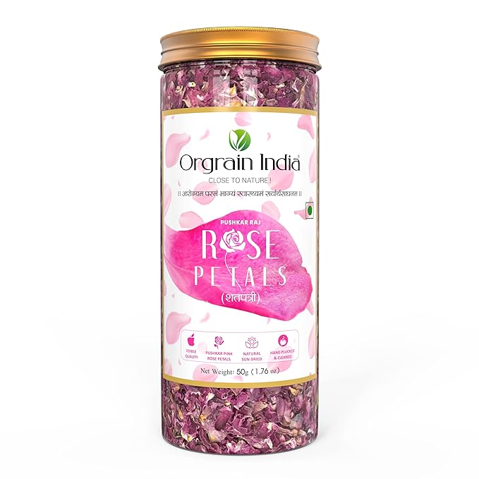 Orgrain India Pushkar Raj Pink Rose Petals - 50 gms